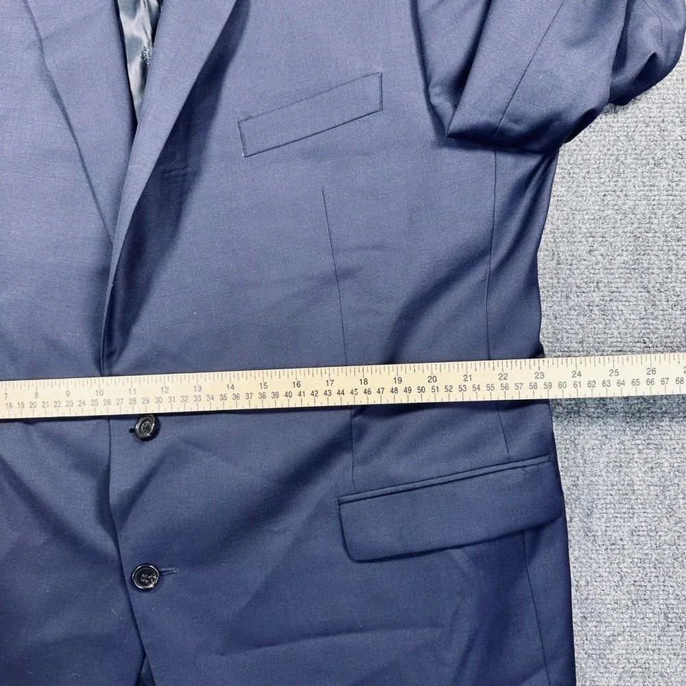 Lauren Ralph Lauren 2 Piece Suit 48L 42x32 Navy Blue Wool Blend Pleated Pant